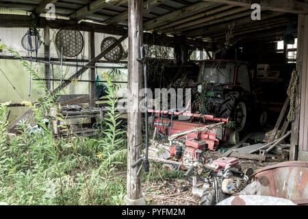 Verlassene Stadt, in der Nähe von Fukushima Futaba Kraftwerk Stockfoto