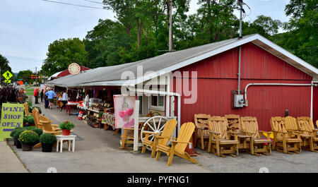 Am Straßenrand Bauernmarkt Stadt von Neapel in den Finger Lake Region des Staates New York, USA Stockfoto