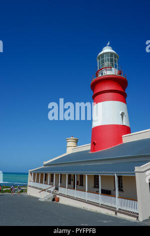 Cape Agulhas Leuchtturm entlang der Garden Route (Südafrika) Stockfoto