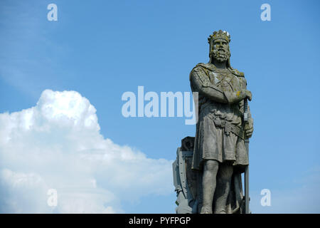 Statue von Robert the Bruce vor Stirling Castle, Schottland Stockfoto