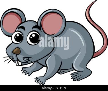 Kleine Ratte auf weißem Hintergrund Abbildung Stock Vektor