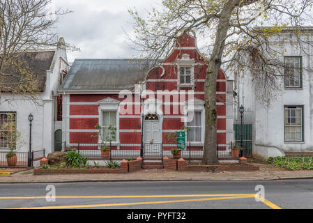 Stellenbosch, Südafrika, 16. AUGUST 2018: Ein historisches Gebäude der Stellenbosch Hotel in Dorp Street in Stellenbosch Western Cape Provinc Stockfoto