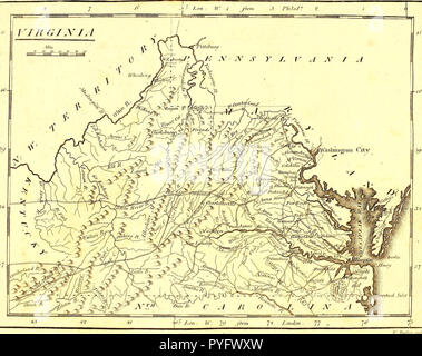 Carey's American pocket Atlas; mit zwanzig Karten... mit einer kurzen Beschreibung jedes Staates und der Louisiana: Auch die Zählung der Einwohner der Vereinigten Staaten, für 1801 und die Ausfuhren aus den Vereinigten Staaten für zehn Jahre Stockfoto