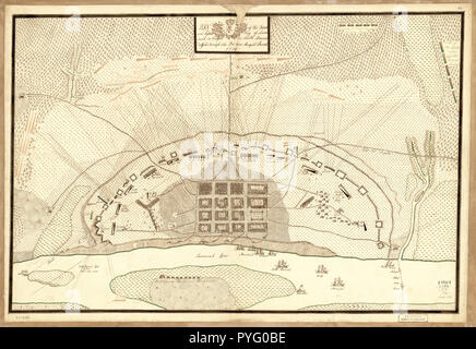 Plan des Französischen und des rebells Sieg [e] von Savannah in Georgia, im Süden [sic] Nordamerika, deffend: t[h] Rau die Br: Gen: August Prevost, 1779 Stockfoto