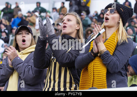 East Lansing, Michigan, USA. 27 Okt, 2018. Purdue Fans viel Spaß während der Michigan State 23-13 über Purdue am spartanischen Stadium gewinnen. Credit: Scott Mapes/ZUMA Draht/Alamy leben Nachrichten Stockfoto