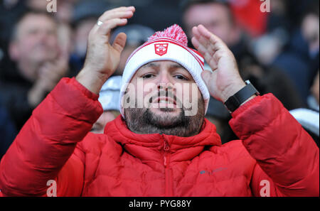 Hull, UK, 27. Oktober 2018. KCOM Stadion, Hull, England; Rugby League Dacia International, England gegen Neuseeland, England Verfechter. Foto: Dean Williams Credit: Dean Williams/Alamy leben Nachrichten Stockfoto