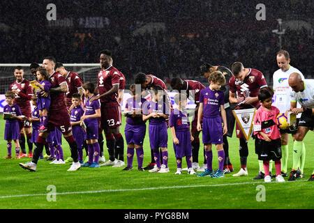 Turin, Italien. 27. Okt 2018. Serie A TIM Fußballspiel zwischen Torino FC und ACF Fiorentina im Stadio Grande Torino am 27. Oktober 2018 in Turin, Italien. Quelle: FABIO UDINE/Alamy leben Nachrichten Stockfoto