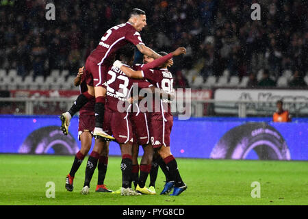 Turin, Italien. 27. Okt 2018. Serie A TIM Fußballspiel zwischen Torino FC und ACF Fiorentina im Stadio Grande Torino am 27. Oktober 2018 in Turin, Italien. Quelle: FABIO UDINE/Alamy leben Nachrichten Stockfoto