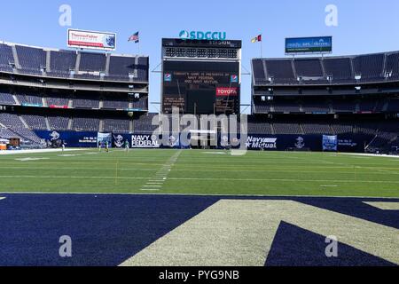 San Diego CA. 27 Okt, 2018. Qualcomm Stadium vor der Marine vs Norte Dame Spiel bei Qualcomm Stadion in San Diego, Ca. Am 27. Oktober 2018 (Foto von Jevone Moore) Credit: Csm/Alamy leben Nachrichten Stockfoto