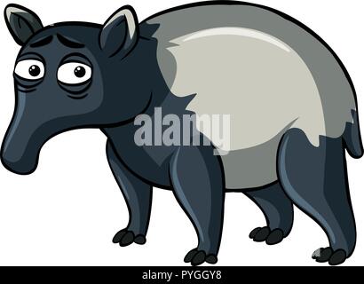 Tapir auf weißem Hintergrund illustration Stock Vektor