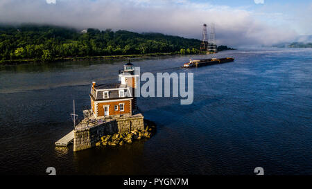 Hudson Athen Leuchtturm, den Hudson River, New York, USA Stockfoto