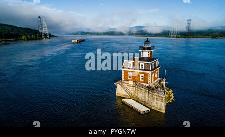 Hudson Athen Leuchtturm, den Hudson River, New York, USA Stockfoto