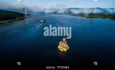 Hudson Athen Leuchtturm, den Hudson River, New York, USA Stockfoto