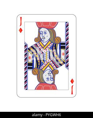 Karo-bube spielen Karte mit Weiß Stock Vektor