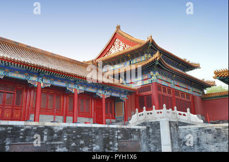 Blick auf die Verbotene Stadt in Peking - China Stockfoto