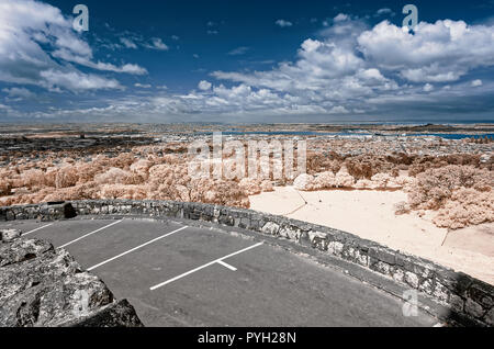 Blick Richtung Mangere Einlass von One Tree Hill Gipfel in Auckland, Neuseeland Stockfoto