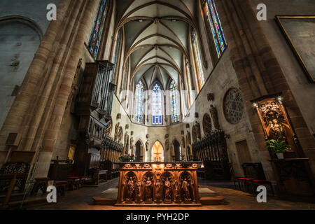 Innenansicht der Kathedrale, Colamr, Frankreich, Europa, Stockfoto