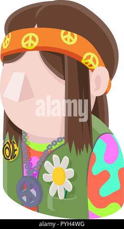 Hippy Hippie Mann Avatar Menschen Symbol Stock Vektor