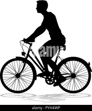 Bike Radfahrer Reiten Fahrrad Silhouette Stock Vektor