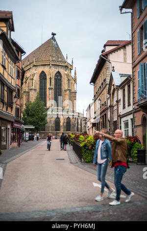 Kathedrale, Colmar, Frankreich, Europa. Stockfoto