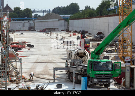 Berlin, Deutschland - bauabschnitt Für die Erweiterung der BAB A100 Stadtautobahn Stockfoto