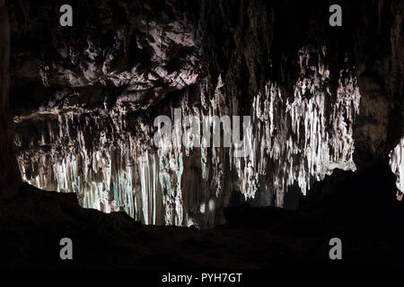 Stalagtite Formationen an Tham Lod Höhle, Mae Hong Son Provinz, Thailand Stockfoto