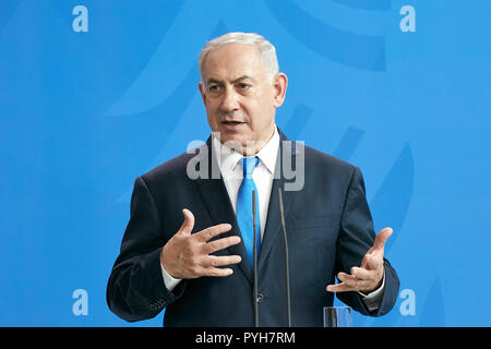 Berlin, Deutschland - Ministerpraesident Israel Benjamin Netanjahu. Stockfoto