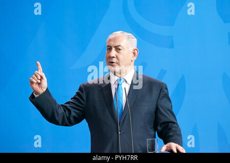 Berlin, Deutschland - Ministerpraesident Israel Benjamin Netanjahu. Stockfoto