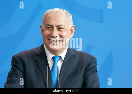 Berlin, Deutschland - Ministerpraesident Israel Benjamin Netanjahu. Stockfoto