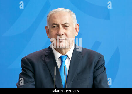 Berlin, Deutschland - Ministerpraesident Israel Benjamin Netanjahu. Stockfoto