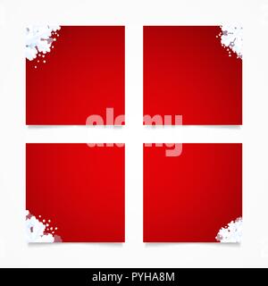 Der Hintergrund rot mit Schneeflocken Vorlagen für Banner, Karte, Web Design Stock Vektor