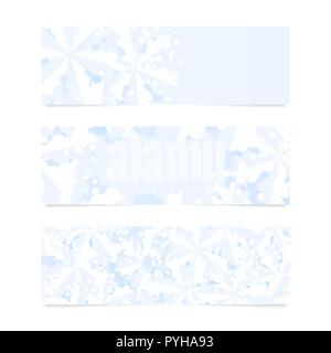 Horizontale winter Web Banner mit Schneeflocken und Text Raum Stock Vektor