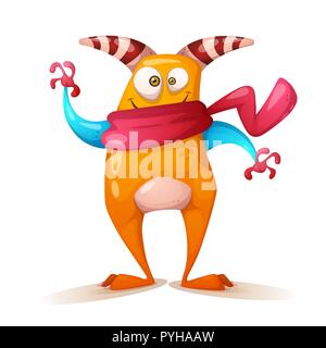 Nette, lustige, verrückte winter Monster. Stock Vektor