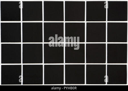 Schwarze Keramik mit 24 Plätzen in rechteckiger Form mit Weiß füllen Stockfoto