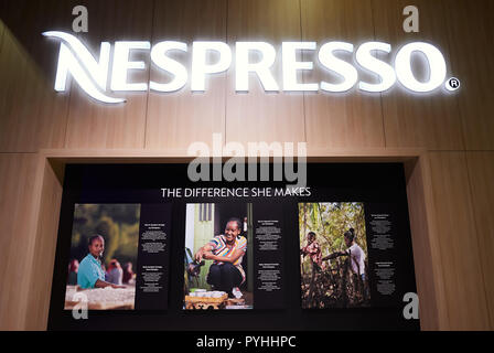 Berlin, Deutschland - NESPRESSO mit seinem Stand auf der IFA 2018. Stockfoto