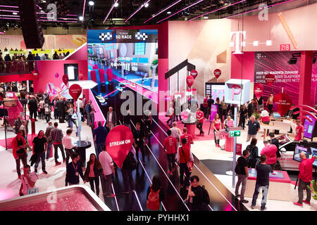 Berlin, Deutschland - der Deutschen Telekom AG Stand auf der IFA 2018. Stockfoto