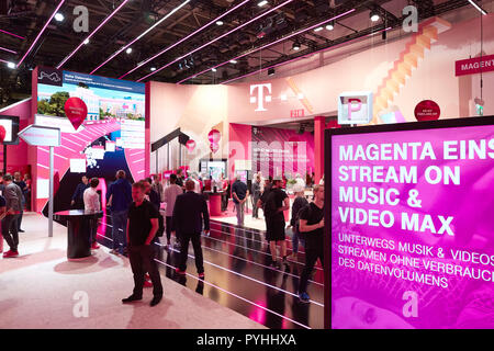 Berlin, Deutschland - der Deutschen Telekom AG Stand auf der IFA 2018. Stockfoto