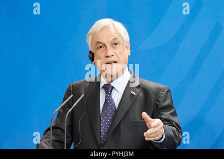 Berlin - der Präsident der Republik Chile, Sebastián Pinera. Stockfoto