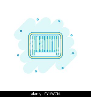 Vektor cartoon Barcode Vertrieb Symbol im Comic-stil. Barcode zeichen Abbildung Piktogramm. Scan Label business splash Wirkung Konzept. Stock Vektor