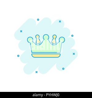 Vektor cartoon Krone Diadem-Symbol im Comic-stil. Royalty Krone Abbildung Piktogramm. König, Prinzessin royalty Business splash Wirkung Konzept. Stock Vektor