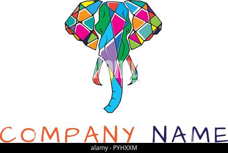 Farbe Elefant vektor Logo Image Stock Vektor