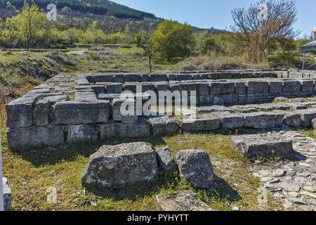 Ruinen der Hauptstadt des Ersten Bulgarischen Reiches mittelalterliche Festung große Preslav (Veliki Preslav), Region Shumen, Bulgarien Stockfoto