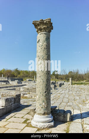 Ruinen der Hauptstadt des Ersten Bulgarischen Reiches mittelalterliche Festung große Preslav (Veliki Preslav), Region Shumen, Bulgarien Stockfoto