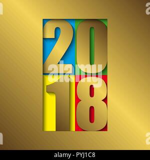 Frohes neues Jahr 2018 vector Hintergrund. Vektor Design Broschüre Vorlage. Stock Vektor