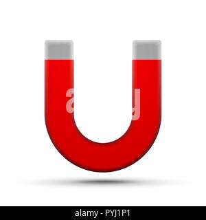 Realistische Horseshoe magnet Vector Illustration Stock Vektor