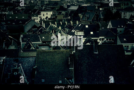 Panoramablick auf die Stadt Gent, Detail der Stadt von Belgien, Europa Stockfoto