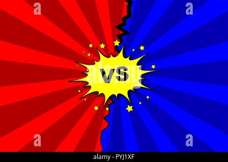 Vector Illustration von versus Briefe mit Sprechblasen im Comic Pop Art Stil Stock Vektor
