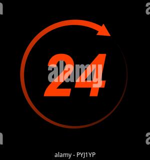 Vierundzwanzig Stunden Symbol, Vektor Stock Vektor