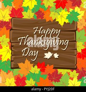 Happy Thanksgiving Tag bunter Hintergrund. Vector Illustration Stock Vektor