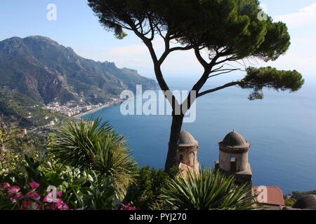 Maiori von Ravello Villa Rufolo Stockfoto